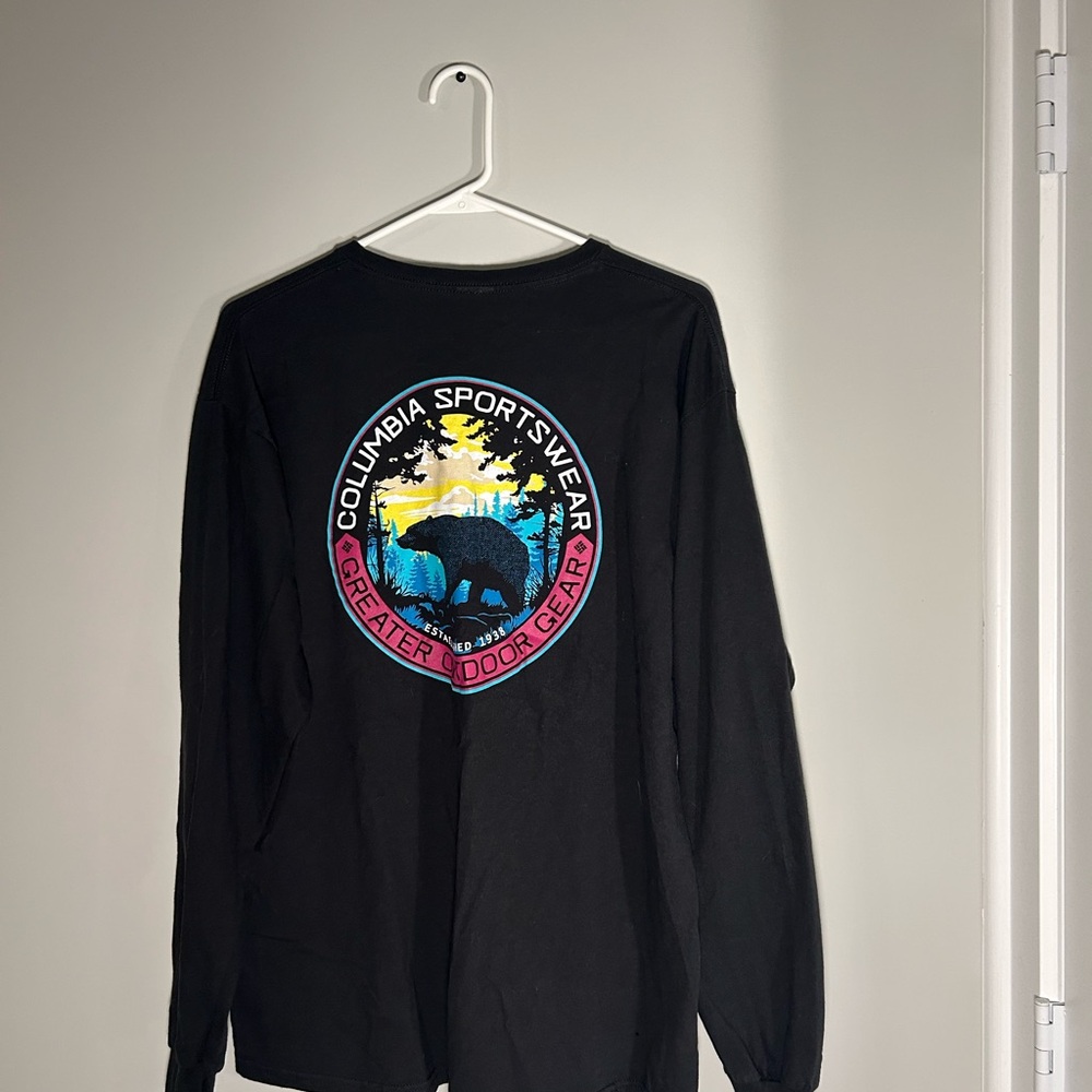 Columbia Black Long Sleeve Shirt with Pink Logo
